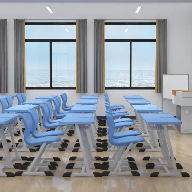 plastic material school furniture classroom desk and chair