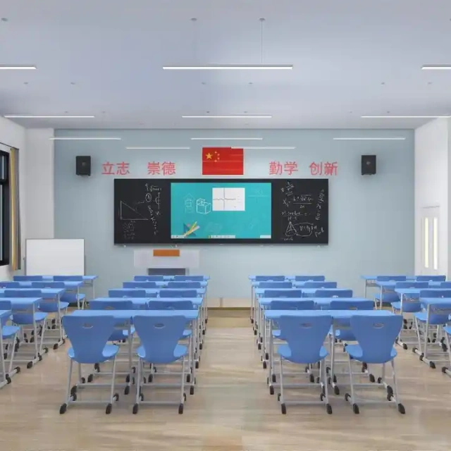 plastic material school furniture classroom desk and chair