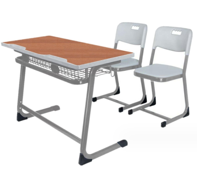 Education furniture school double seater desk and chairs