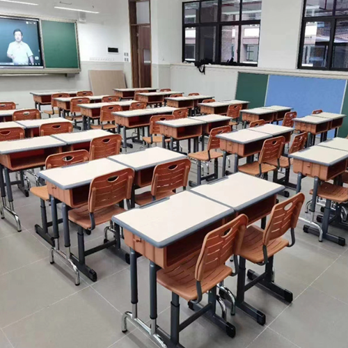 school furniture classroom metal frame student desk and chair set