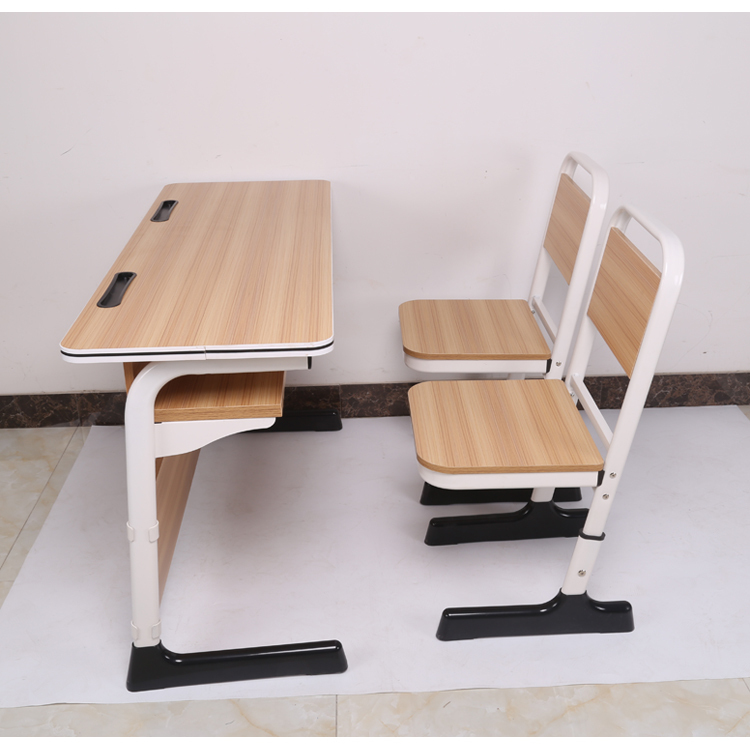 primary secondary school furniture double student desk and chair set