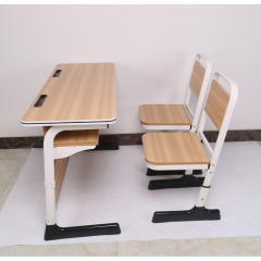 primary secondary school furniture double student desk and chair set