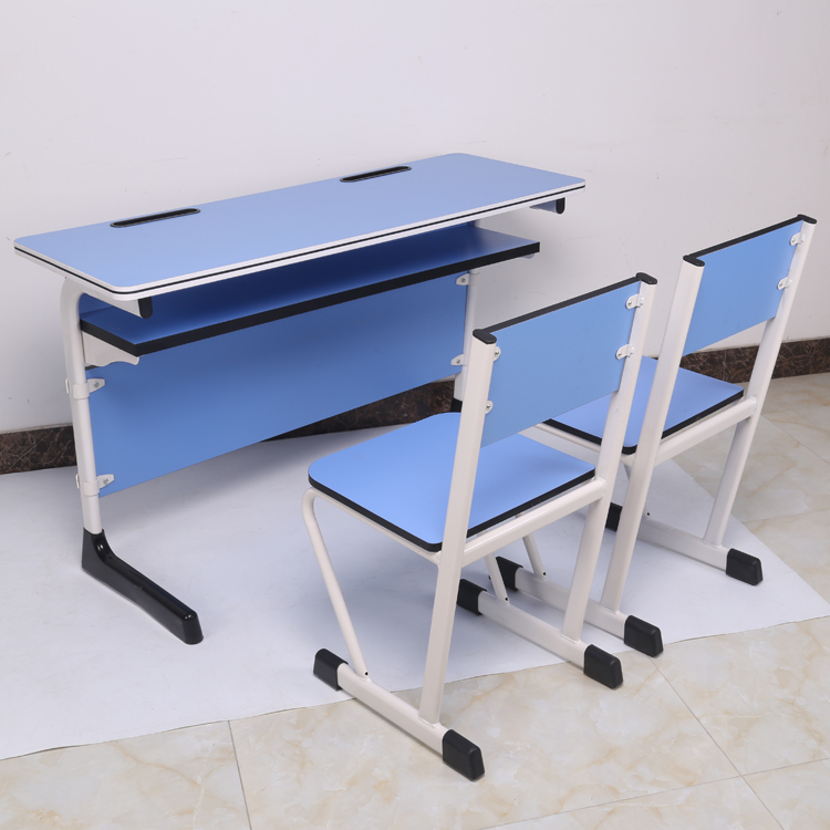 primary secondary school furniture double student desk and chair set