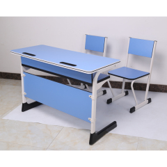 primary secondary school furniture double student desk and chair set