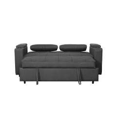 Mini Double Sofa Bed with Cup Holder and Storage on Armrest