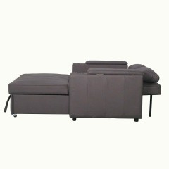 Mini Double Sofa Bed with Cup Holder and Storage on Armrest
