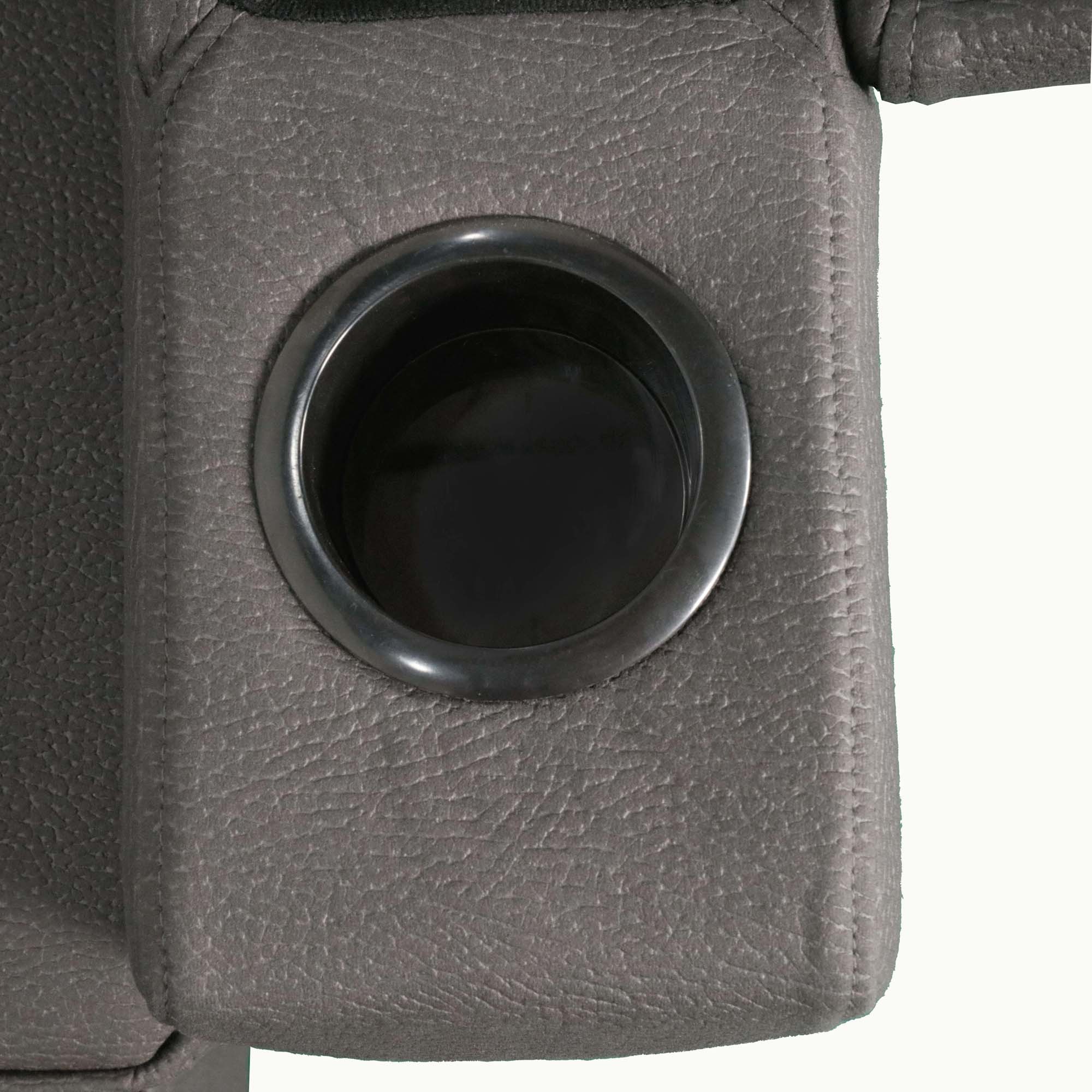 Mini Double Sofa Bed with Cup Holder and Storage on Armrest