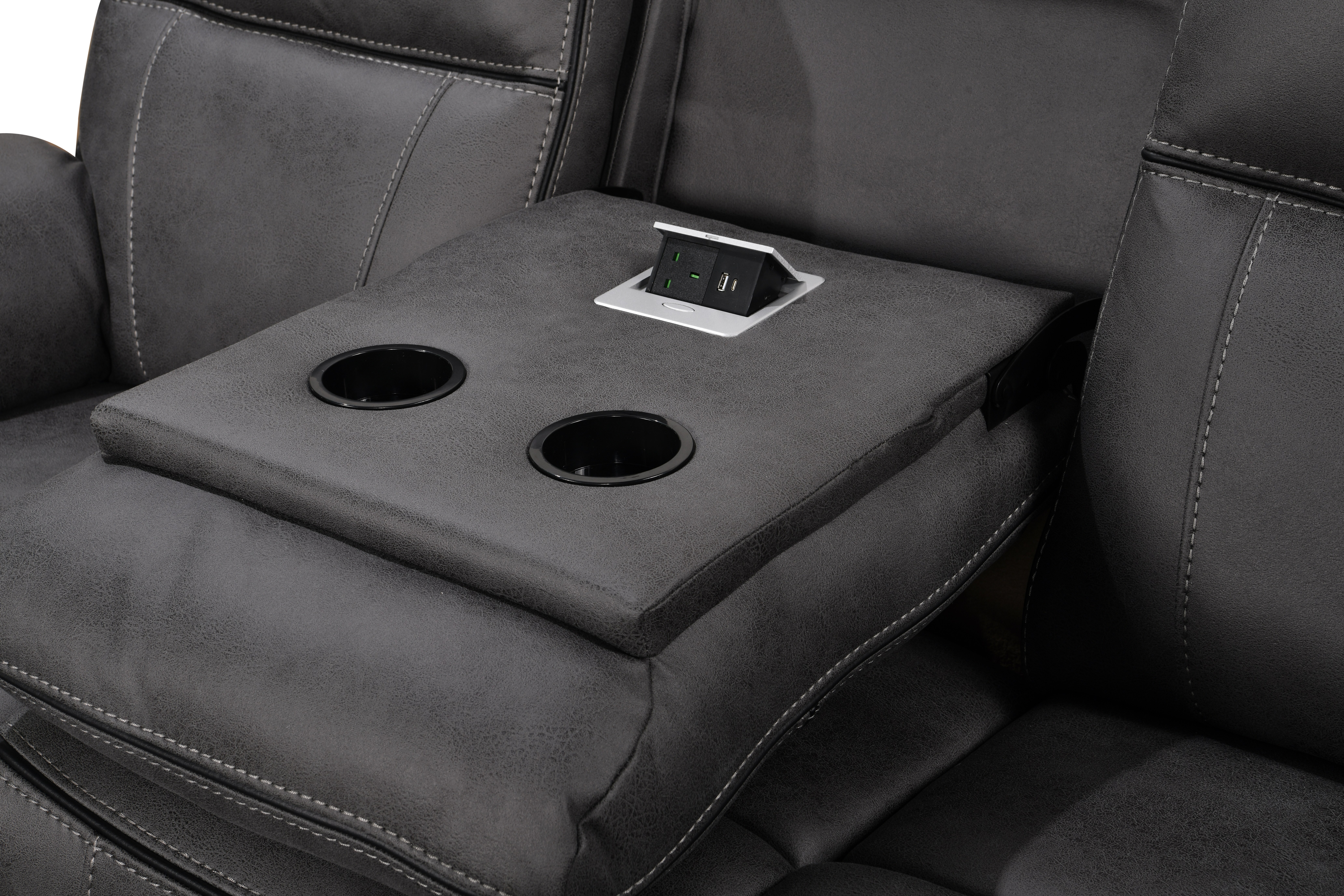 Adjustable Three Seater Manual Recliner Chair with Foot rest