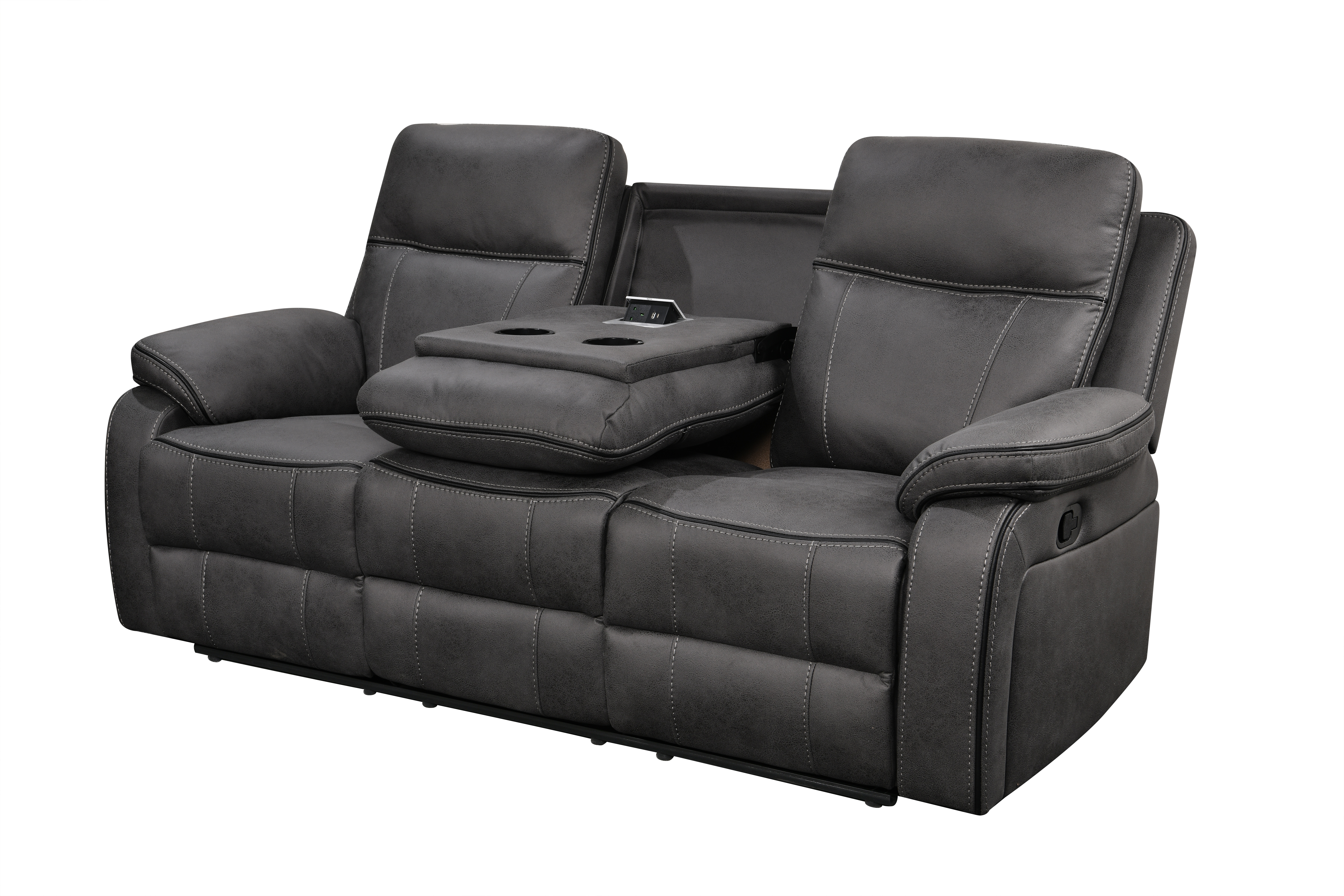 Adjustable Three Seater Manual Recliner Chair with Foot rest