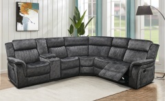 5 Seaters Sectional Sofa 2 Manual Recliner, Storage and Cup Holders