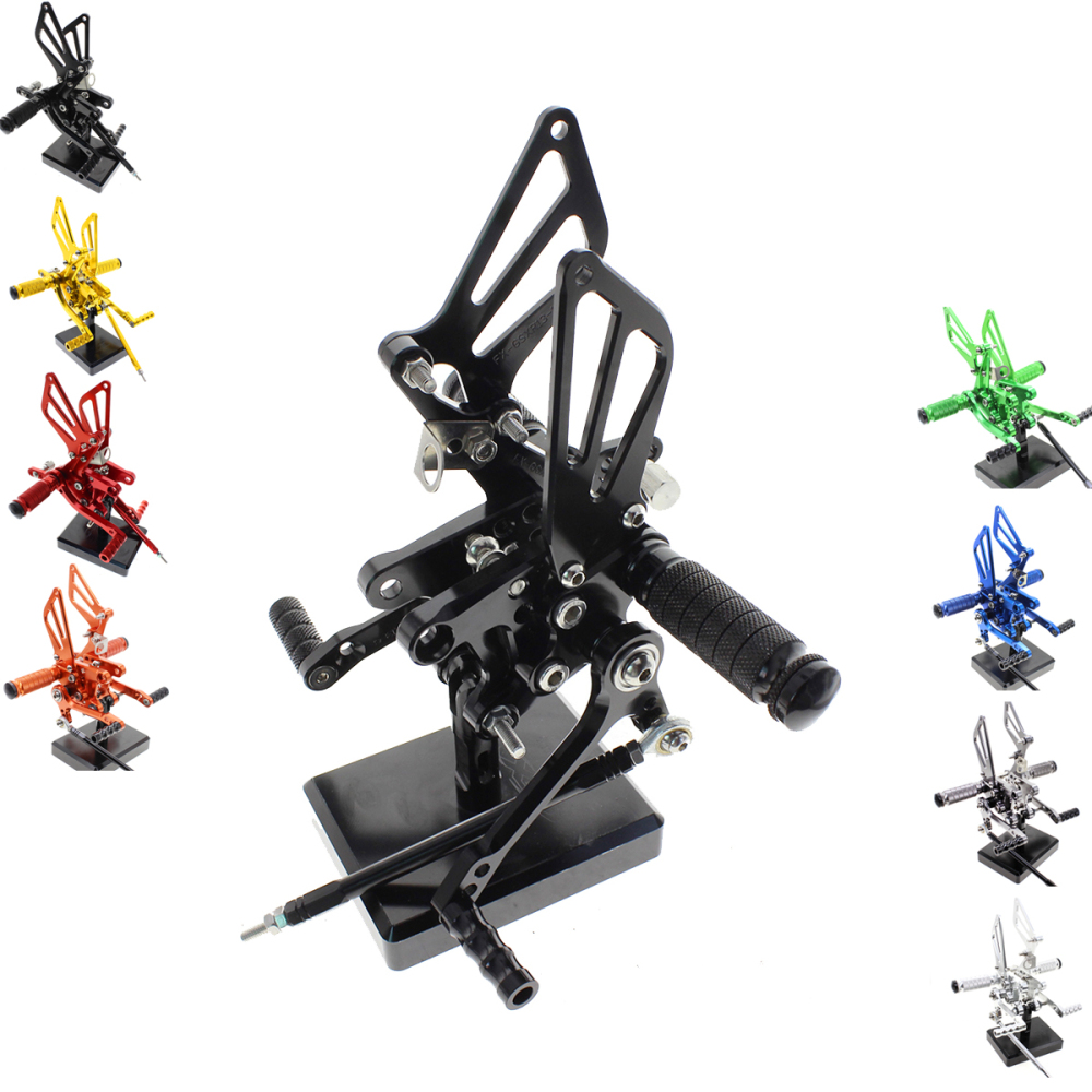 FXCNC Rearset Foot Pegs--For GSXR750 GSXR600 1996-2005,GSXR1000 2000-2004,SV650 SV650S SV1000 SV1000S 1998-2014  Footrests Fully Adjustable Foot Boards