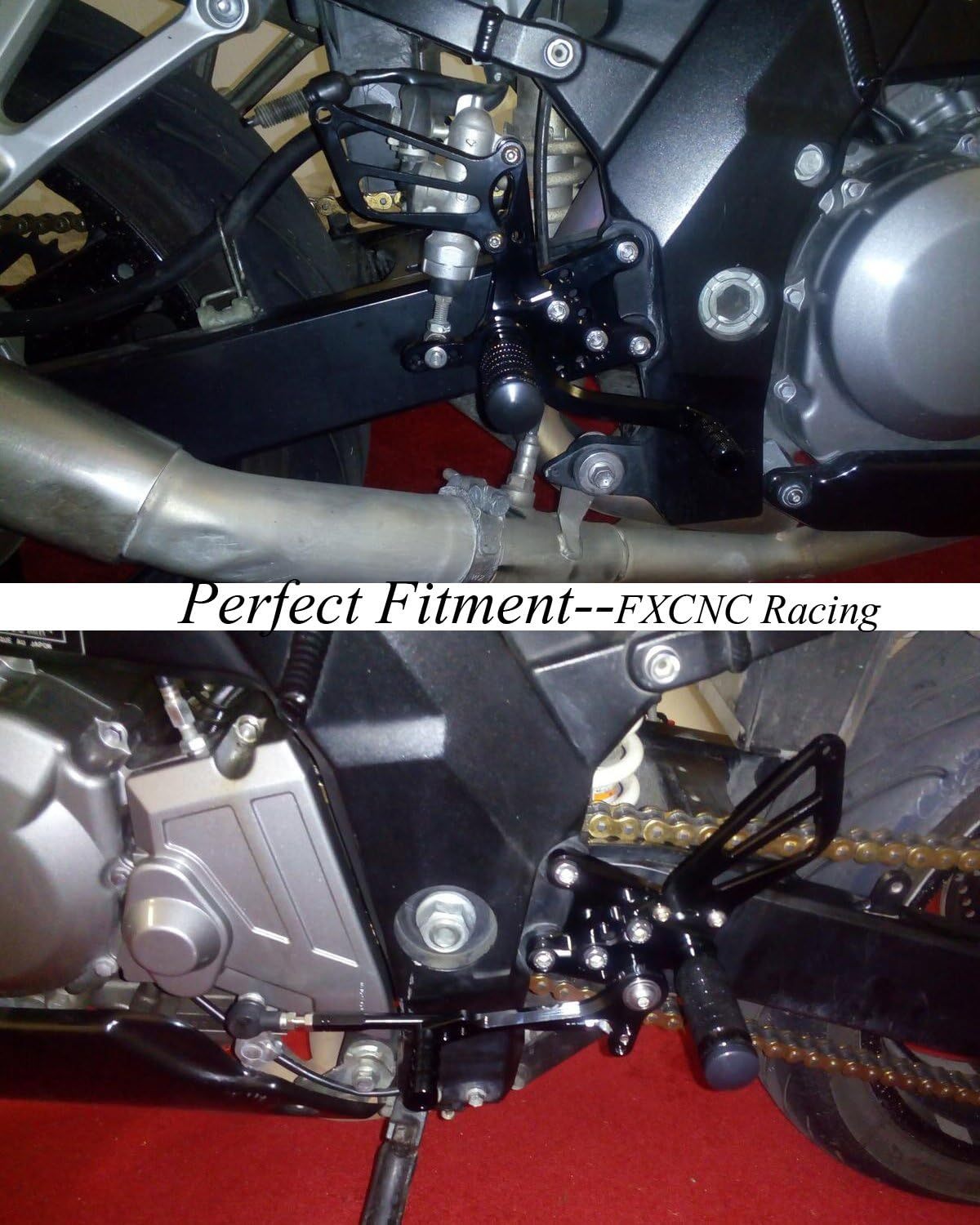 FXCNC Rearset Foot Pegs--For GSXR750 GSXR600 1996-2005,GSXR1000 2000-2004,SV650 SV650S SV1000 SV1000S 1998-2014  Footrests Fully Adjustable Foot Boards