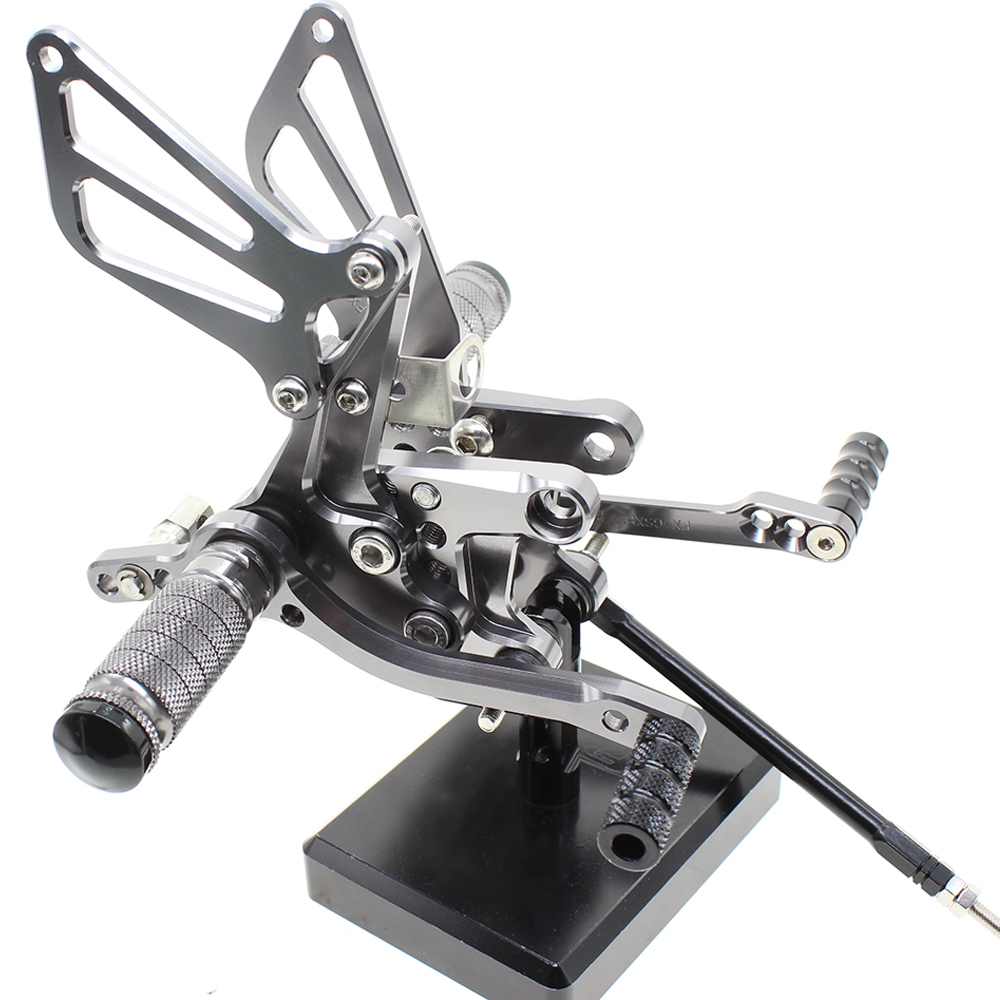 FXCNC Rearset Foot Pegs--For GSXR750 GSXR600 1996-2005,GSXR1000 2000-2004,SV650 SV650S SV1000 SV1000S 1998-2014  Footrests Fully Adjustable Foot Boards