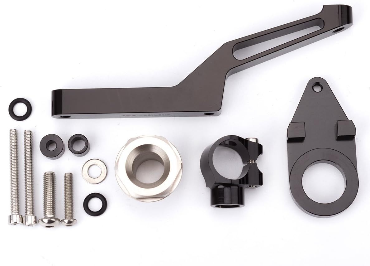 FXCNC Steering Damper With Mounting Bracket Kit Full Set--For Ninja 600 ZX636 ZX6R ZX-6R 2009-2020 Motorcycle CNC Stabilizer Buffer Control Bar