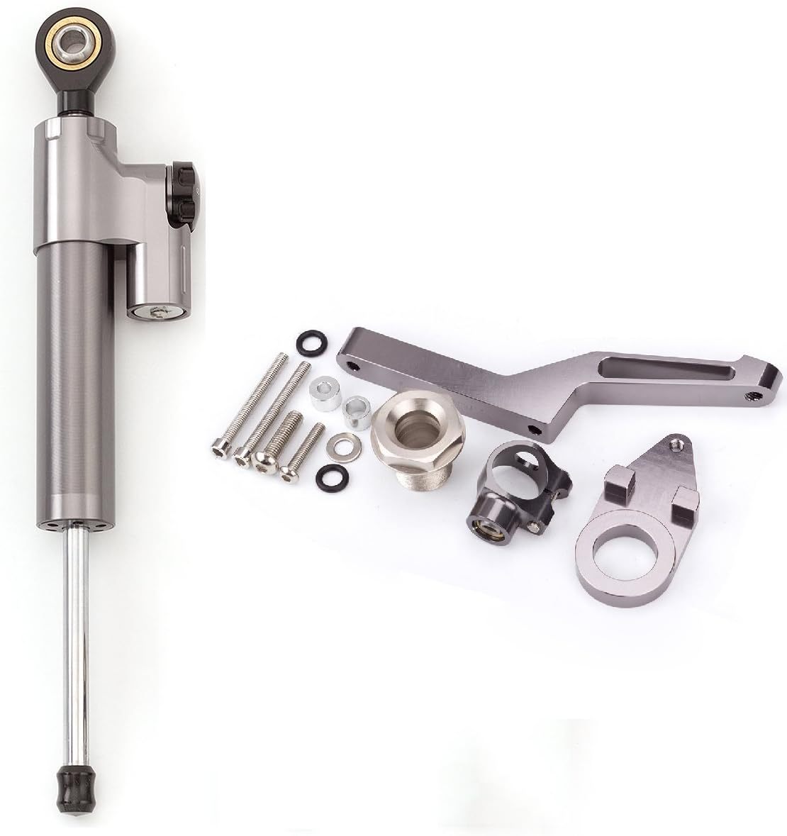 FXCNC Steering Damper With Mounting Bracket Kit Full Set--For Ninja 600 ZX636 ZX6R ZX-6R 2009-2020 Motorcycle CNC Stabilizer Buffer Control Bar