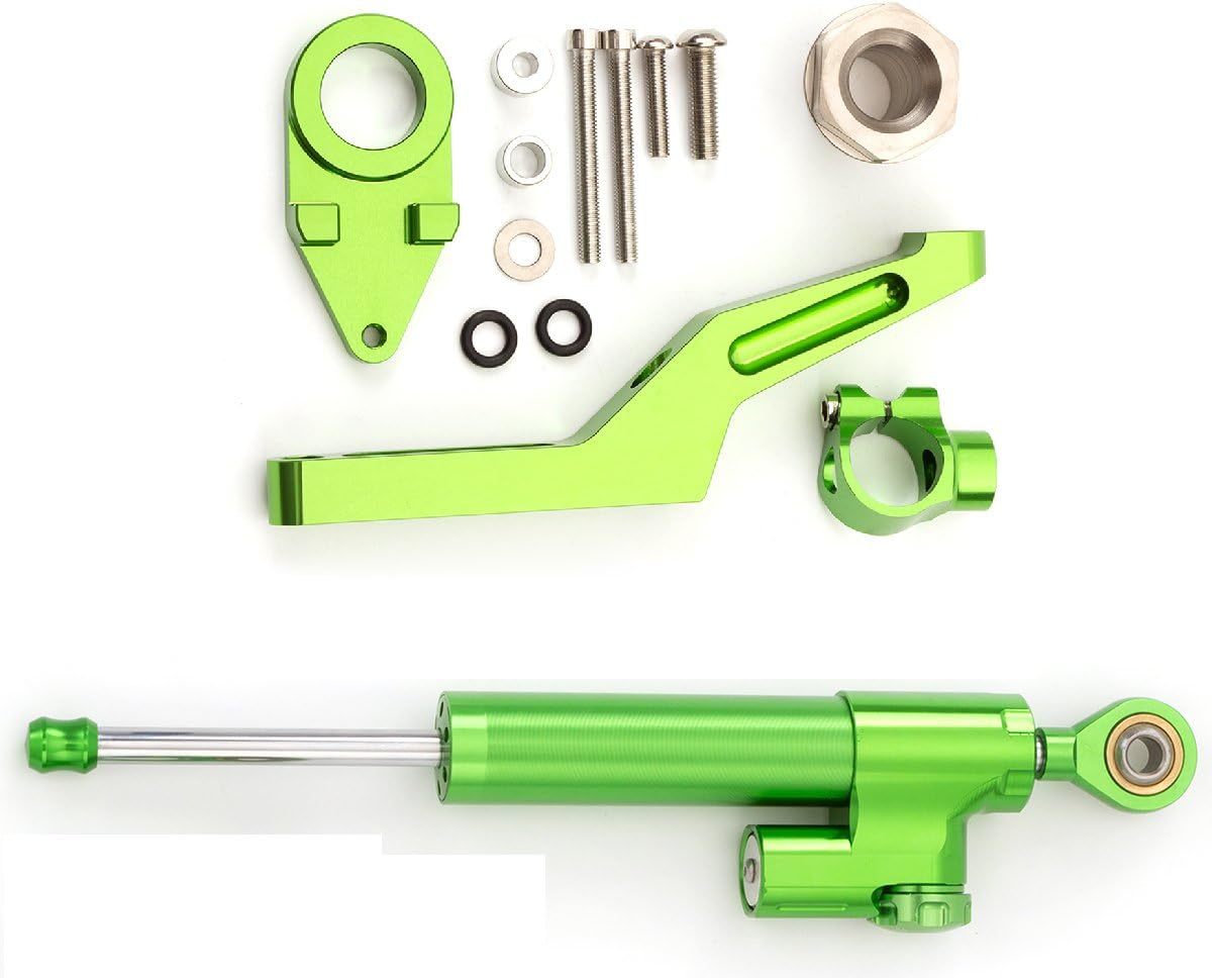 FXCNC Steering Damper With Mounting Bracket Kit Full Set--For Ninja 600 ZX636 ZX6R ZX-6R 2009-2020 Motorcycle CNC Stabilizer Buffer Control Bar