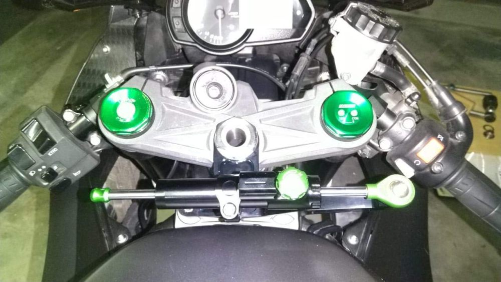 FXCNC Steering Damper With Mounting Bracket Kit Full Set--For Ninja 600 ZX636 ZX6R ZX-6R 2009-2020 Motorcycle CNC Stabilizer Buffer Control Bar