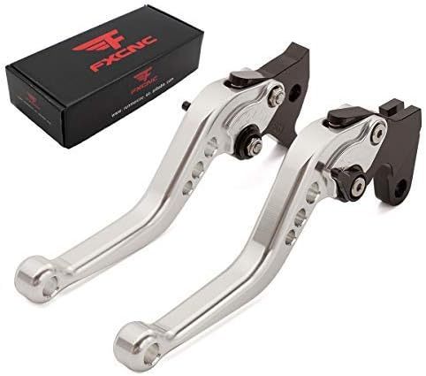 FXCNC CNC Aluminum Short Adjustable Brake Clutch Levers Compatible For Suzuki GSXR600 GSXR750 2006-2021, GSXR1000 2009-2021, GSX-S1000/F/ABS 2015-2021, GSXR1000 2005-2006