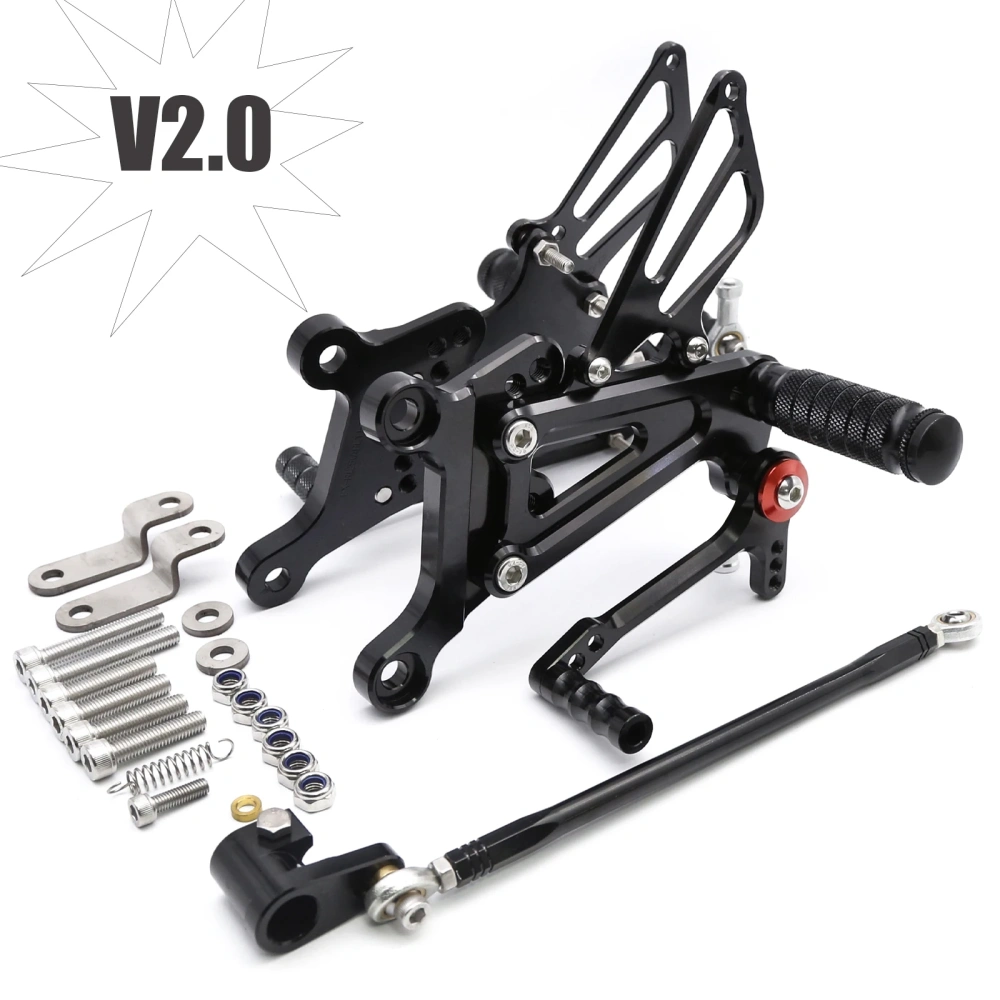 FOR Aprilia RS125 2T RS 125 2001-2013 CNC  Adjustable Motorcycle Footrest Rear Set Rearsets Foot Pegs Pedal Footpeg Version 2.0