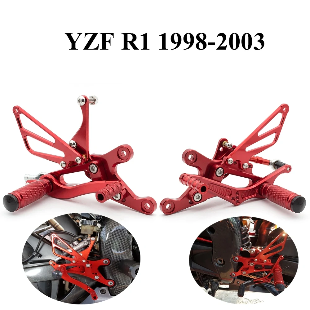 Quick Shifter Motorcycle Footrests For Yamaha YZF R1 YZF-R1 YZFR1 1998 1999 2000 2001 2002 2003 Rearset Rear Set Foot Peg Pedal