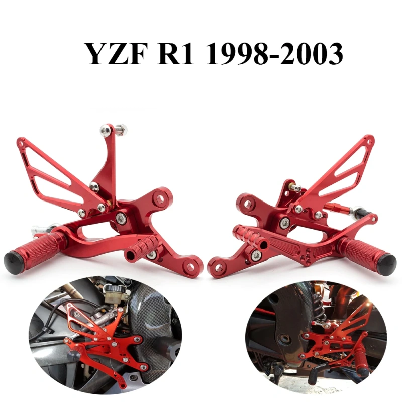 Adjustable Rearsets FOR Yamaha YZF R1 YZF-R1 YZFR1 1998--2003 CNC ...
