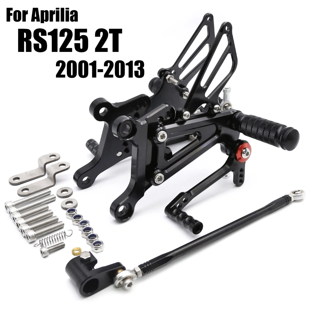 CNC  Adjustable Motorcycle Footrest Rear Set Rearsets Foot Pegs Pedal Footpeg FOR Aprilia RS125 2T RS 125 2001-2011 2012 2013