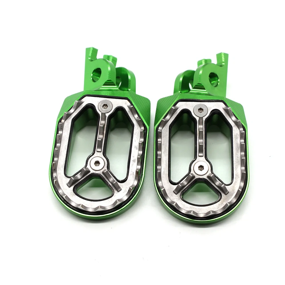 For Kawasaki KX250 2005-2007 KX250F KX450F 2007-2015 KX KLX CNC Footpeg Foot Pegs Pedal Footrest KLX450R KLX 450R 2008-2013