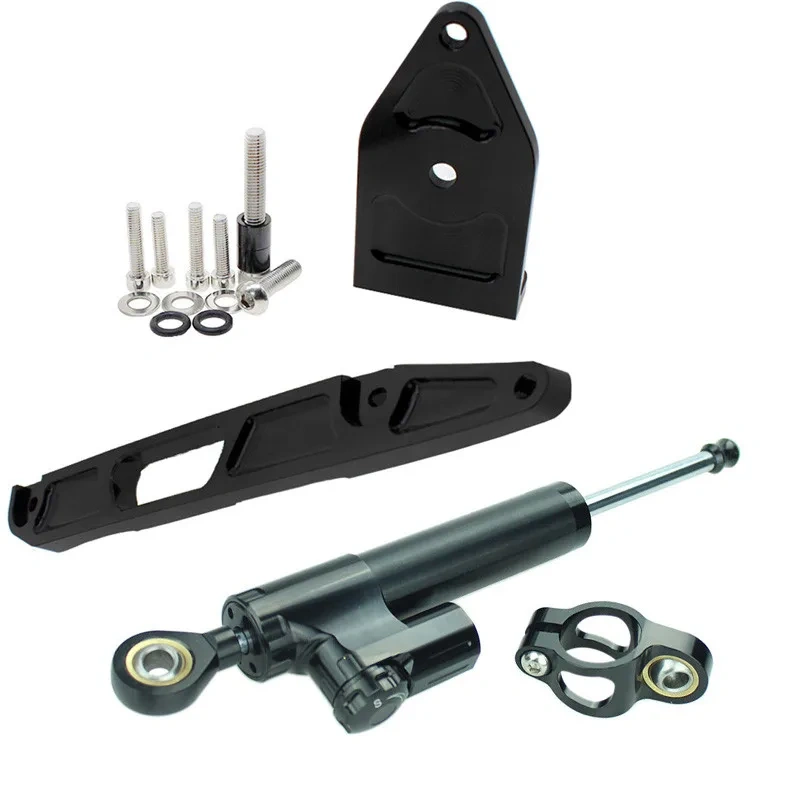 For Yamaha XJR1300 XJR 1300 1998-2015 2003 2004 2005 2006 Fiber Carbon Steering Damper Stabilizer Bracket Support Mounting Kit