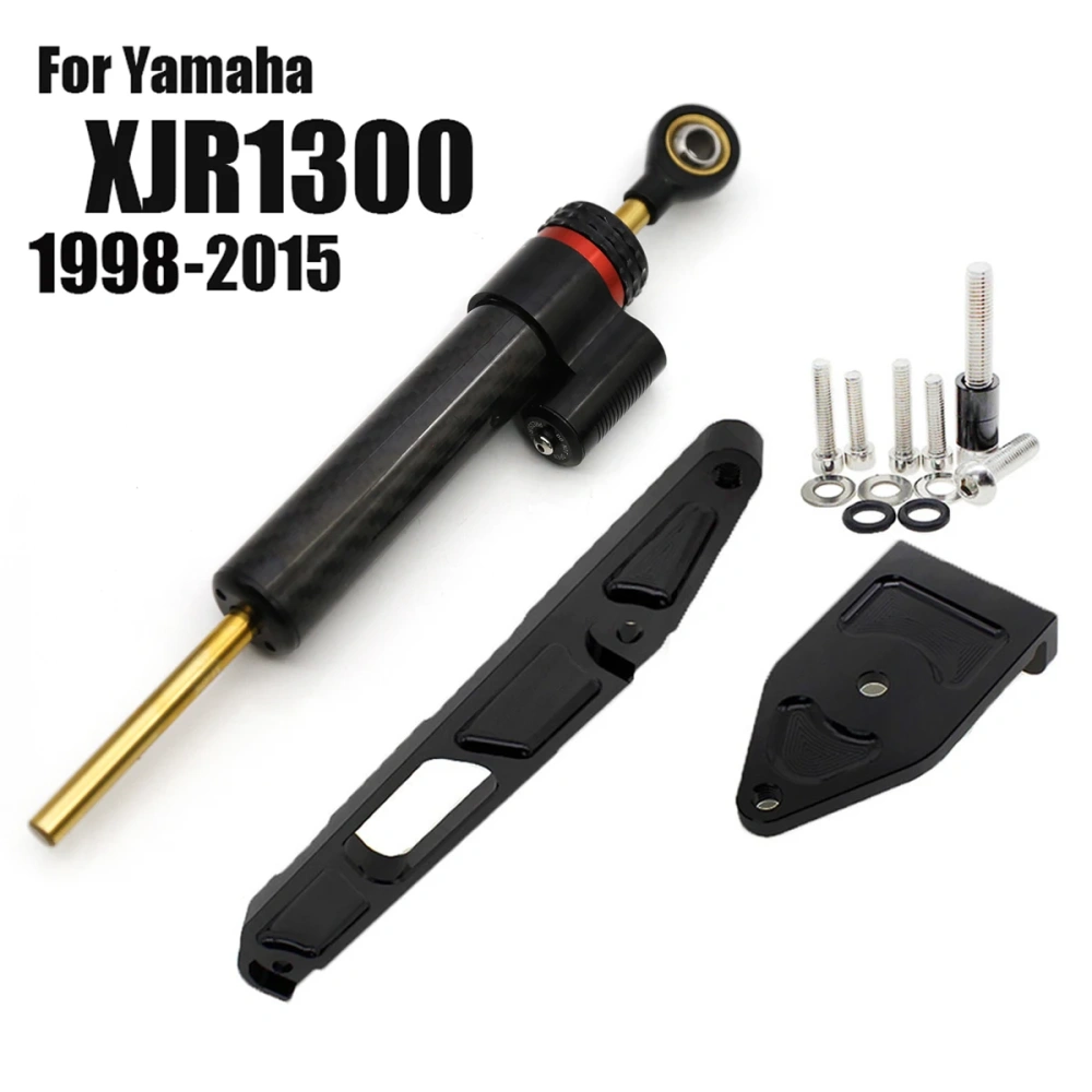 For Yamaha XJR1300 XJR 1300 1998-2015 2003 2004 2005 2006 Fiber Carbon Steering Damper Stabilizer Bracket Support Mounting Kit