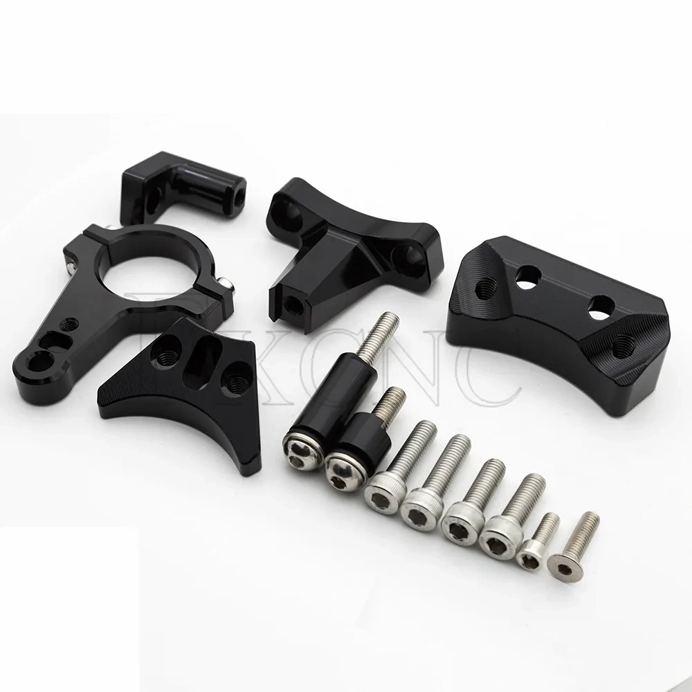 Fiber Carbon Steering Damper Stabilizer Motorcycle For Kawasaki Ninja 400 2018-2022 2019 2021 Dampers Mount Bracket Support Kit