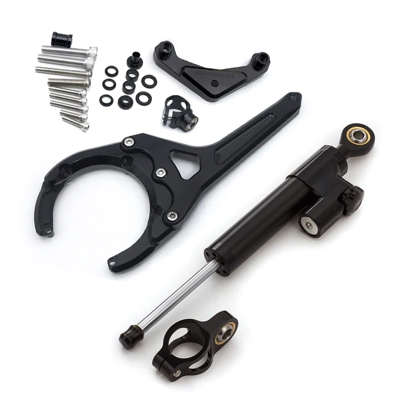 For Suzuki GSXS GSX-S 1000 GSXS1000 GSX-S1000F 2016-2023 Fiber Carbon Steering Damper Stabilizer Bracket Support Mounting Kit
