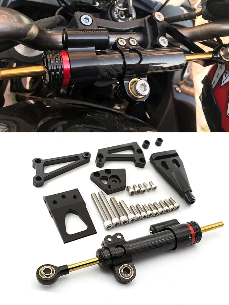 For Kawasaki ER6N ER6F ER-6N ER-6F NINJA 400 650R 2009 2010 2011 2012 Carbon Steering Damper Stabilizer Mounting Bracket Kit