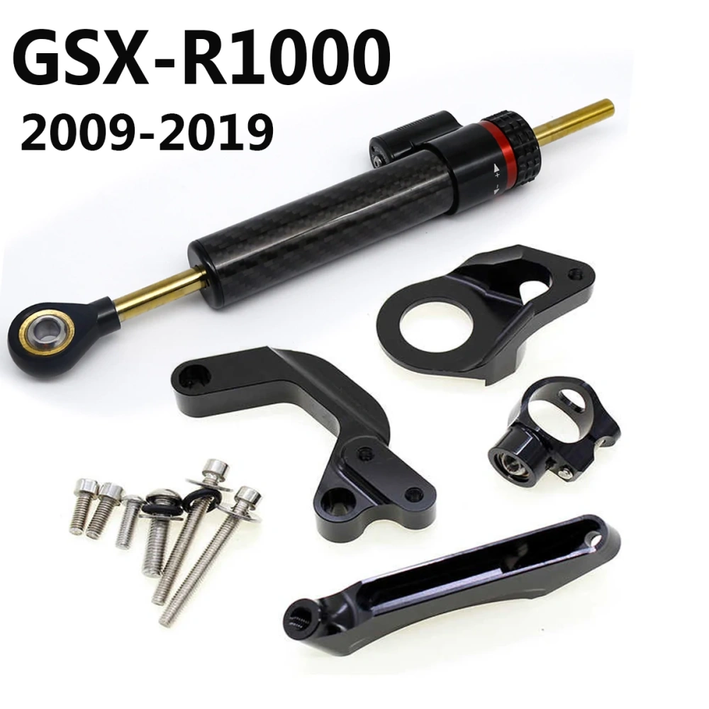 For Suzuki GSXR1000 GSXR GSX-R 1000 K9 2009-2019 Fiber Carbon Motorcycle Steering Damper Stabilizer Bracket Mounting Kit