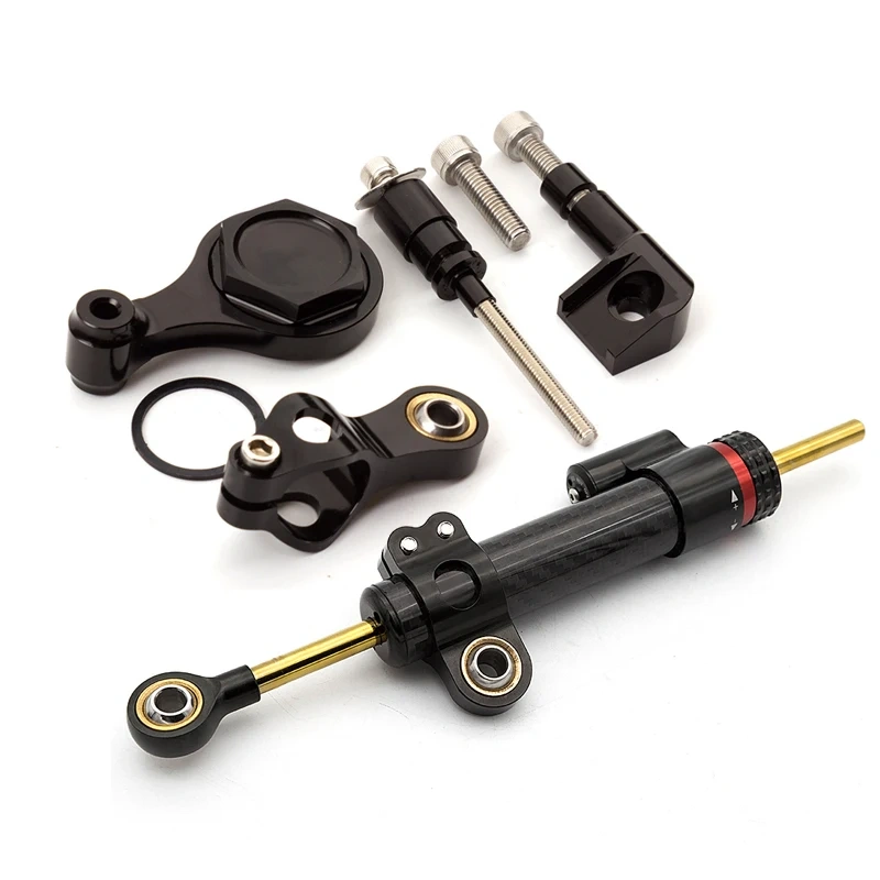 Carbon Steering Damper Stabilizer Motorcycle For YAMAHA YZF R1 02-16 YZF R6 06-20 Directional Dampers Mount Bracket Support Kit