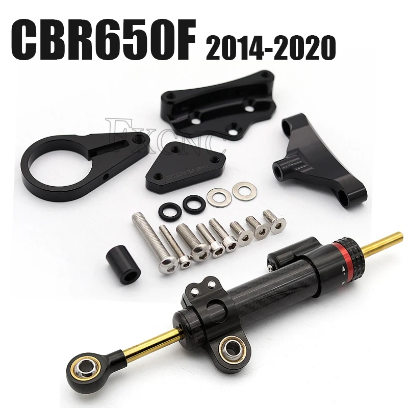 For Honda CBR 650F CBR650F 2014 2015 2016-2021 CNC Motorcycle Stabilizer Fiber Carbon Steering Damper Bracket Mount Support Kit