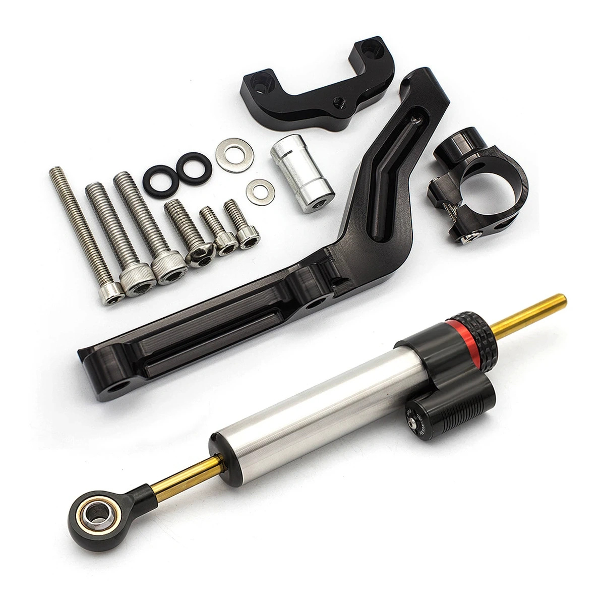 For Kawasaki Z650 Z 650 2017 2018 2019 2020 2021 2022 2023 CNC Carbon Steering Damper Stabilizer Bracket Support Mounting Kit