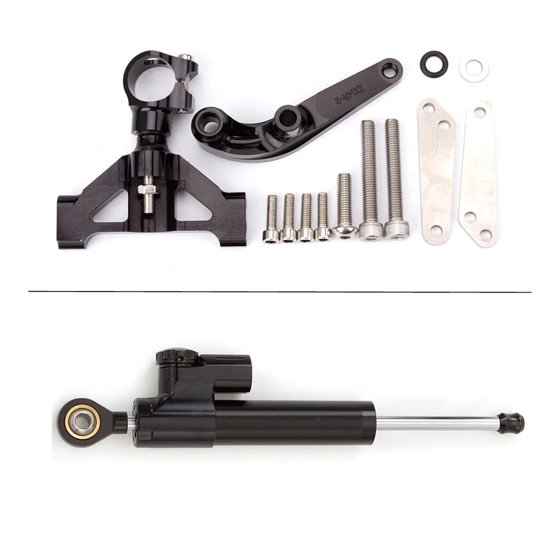 Fiber Carbon Steering Damper Stabilizer Motorcycle For Kawasaki ZX14R ZZR1400 ZX-14R 2006-2020 Dampers Mount Bracket Support Kit