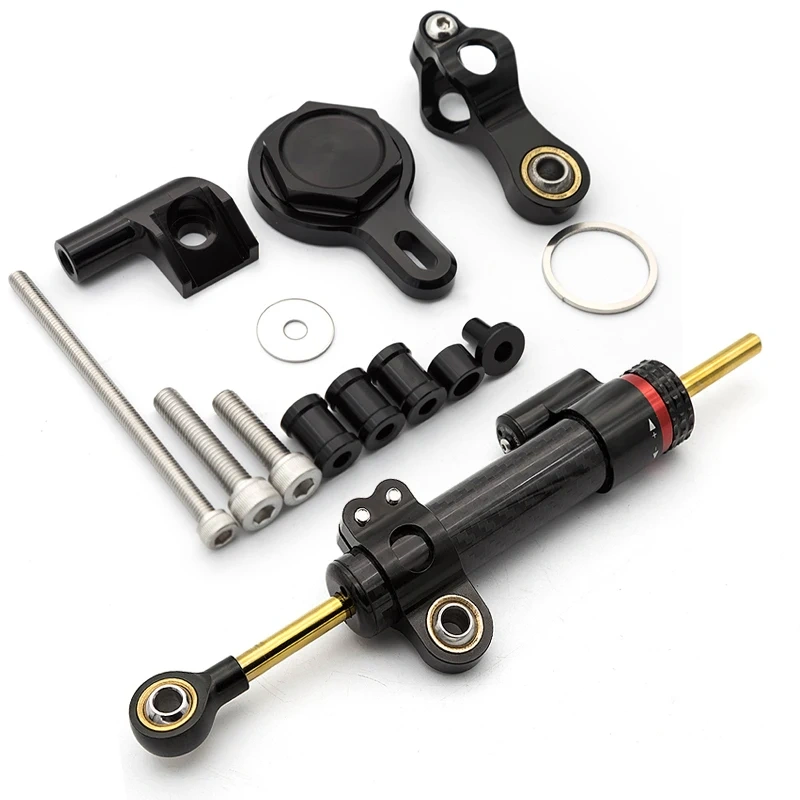 Fiber Carbon Steering Damper Stabilizer Motorcycle For Yamaha YZF R1 YZF-R1 98-2001Dampers Mount Bracket Support Kit Accessories