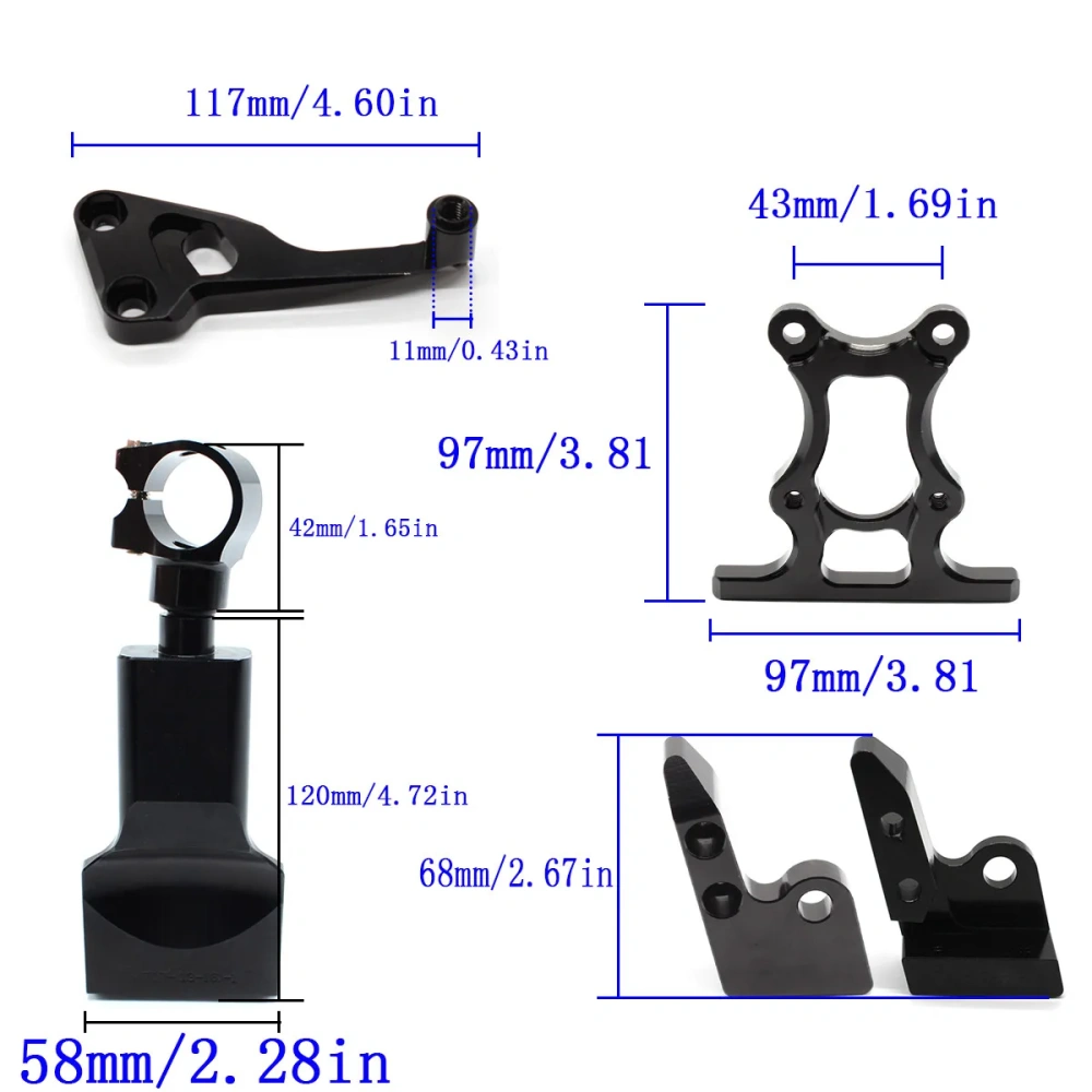FOR Yamaha MT-07 MT07 MT 07 FZ07 2014 2015 2016 2017 2018 2019 Motorcycle Steering Damper Stabilizer Bracket Mounting Kit