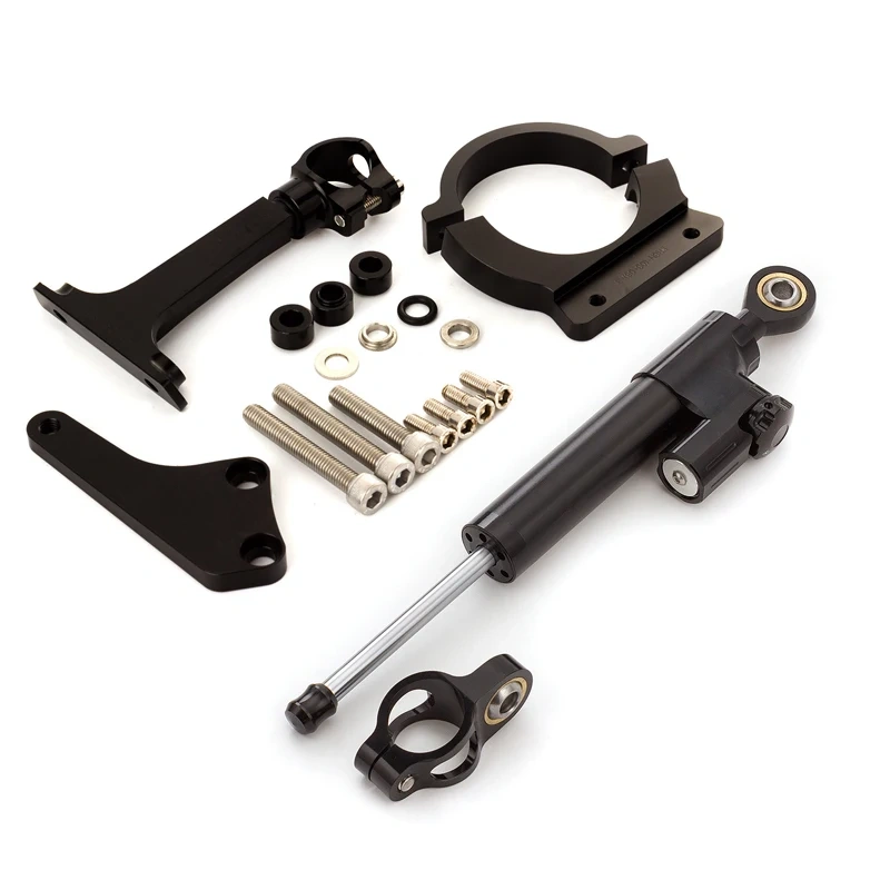 Fiber Carbon Steering Damper Stabilizer Motorcycle For Kawasaki ER6N ER6F ER-6N ER-6 2006-2008 Dampers Mount Bracket Support Kit