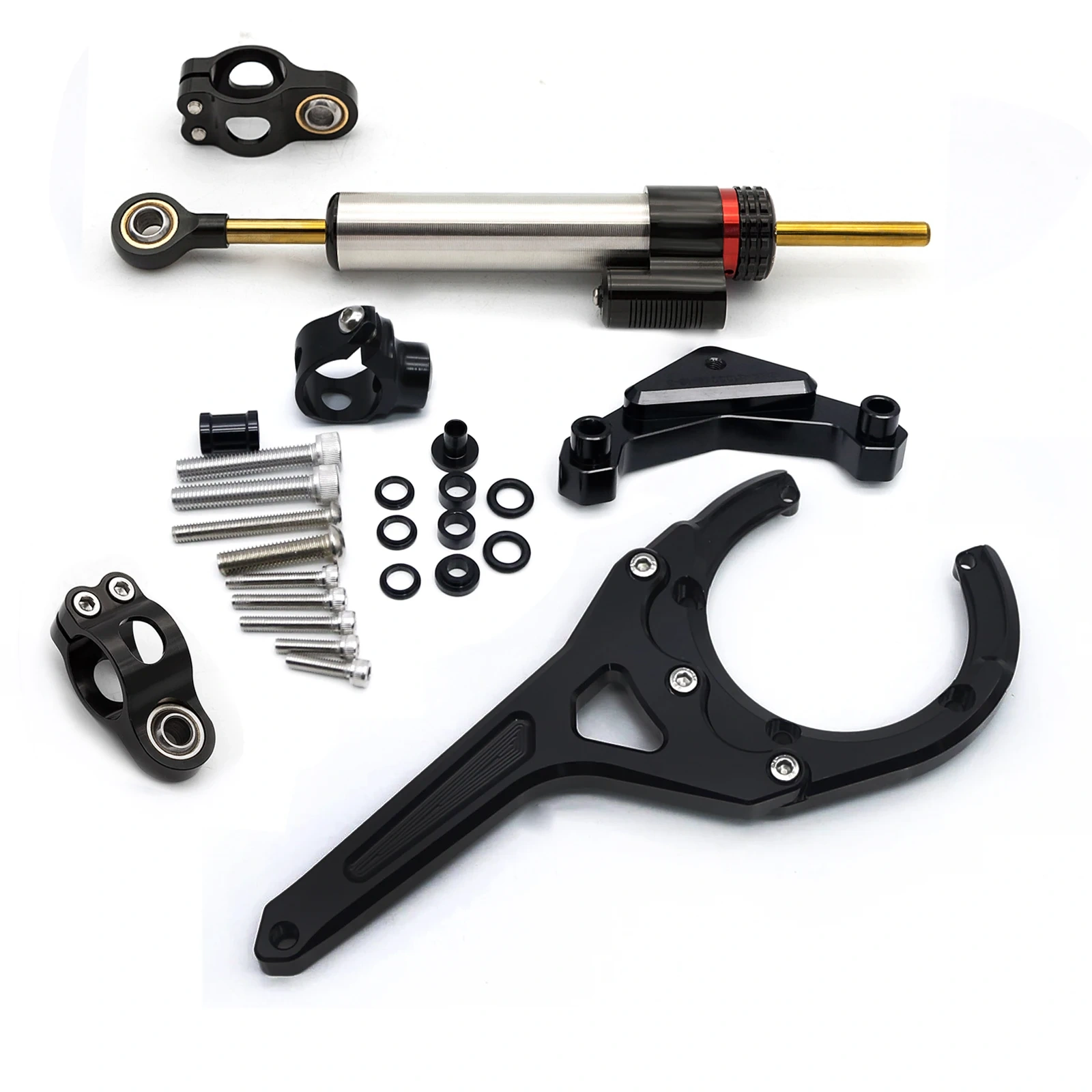 For Suzuki GSXS GSX-S 1000 GSXS1000 GSX-S1000F 2016-2023 Fiber Carbon Steering Damper Stabilizer Bracket Support Mounting Kit
