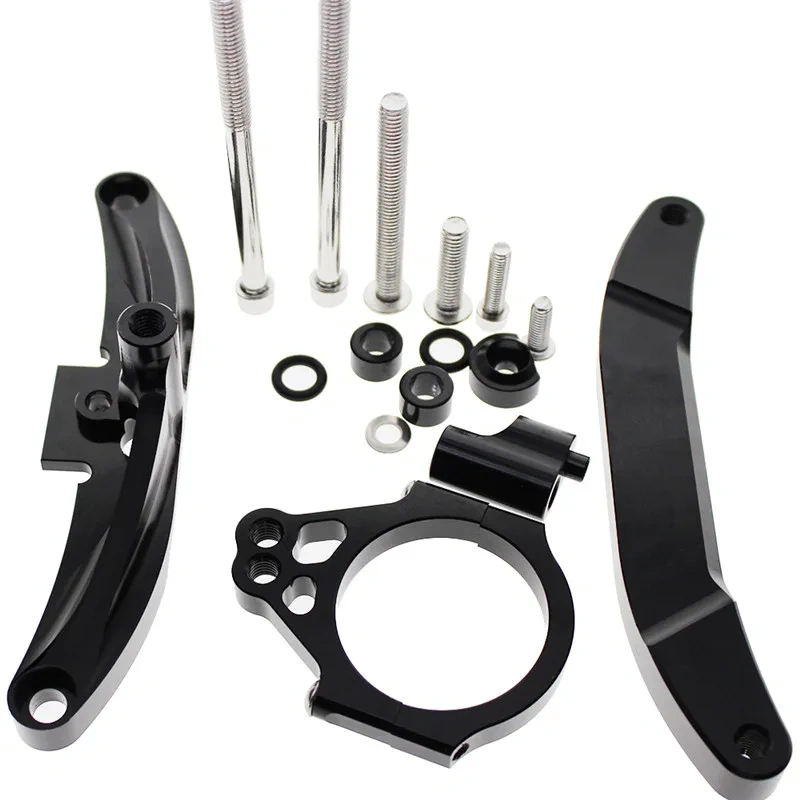For Yamaha FZ1 FZ1N FAZER 2006-2015 2007 2008 Fiber Carbon Steering Damper Stabilizer Linear Mounting Support Bracket Kit