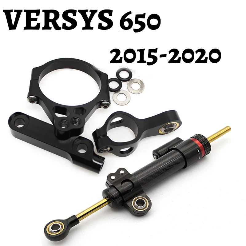 For Kawasaki VERSYS 650 2015 2016 2017 2018 2019 2020 CNC Motorcycle Steering Damper Stabilizer Bracket Support Mounting Kit