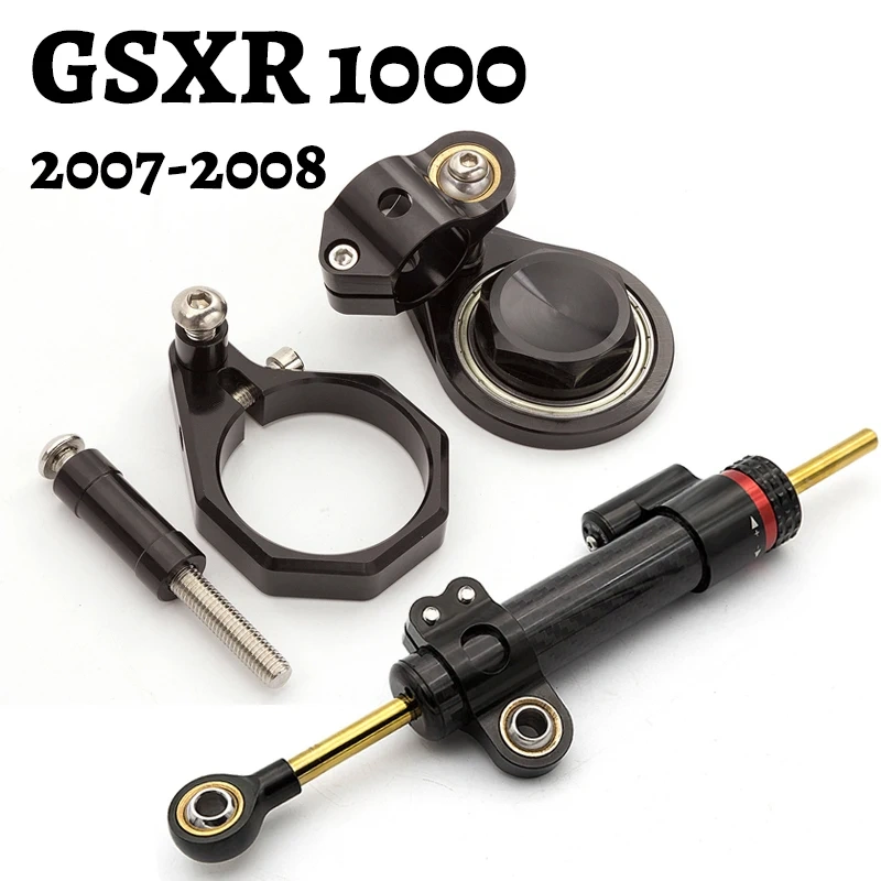 For Suzuki GSXR GSX-R 1000 GSXR10000 2007 2008 K7 K8 CNC Fiber Carbon Steering Damper Stabilizer Bracket Mounting Support Kit