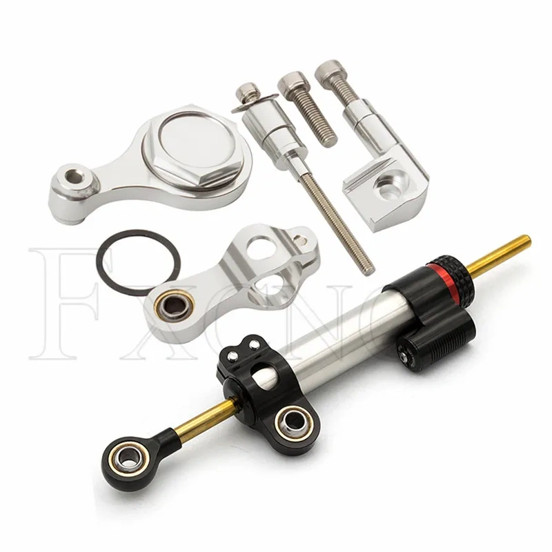 Fiber Carbon Steering Damper Stabilizer For Yamaha YZF R1 YZF-R1 2002 Motorcycle Dampers Mount Bracket Support Kit Accessories