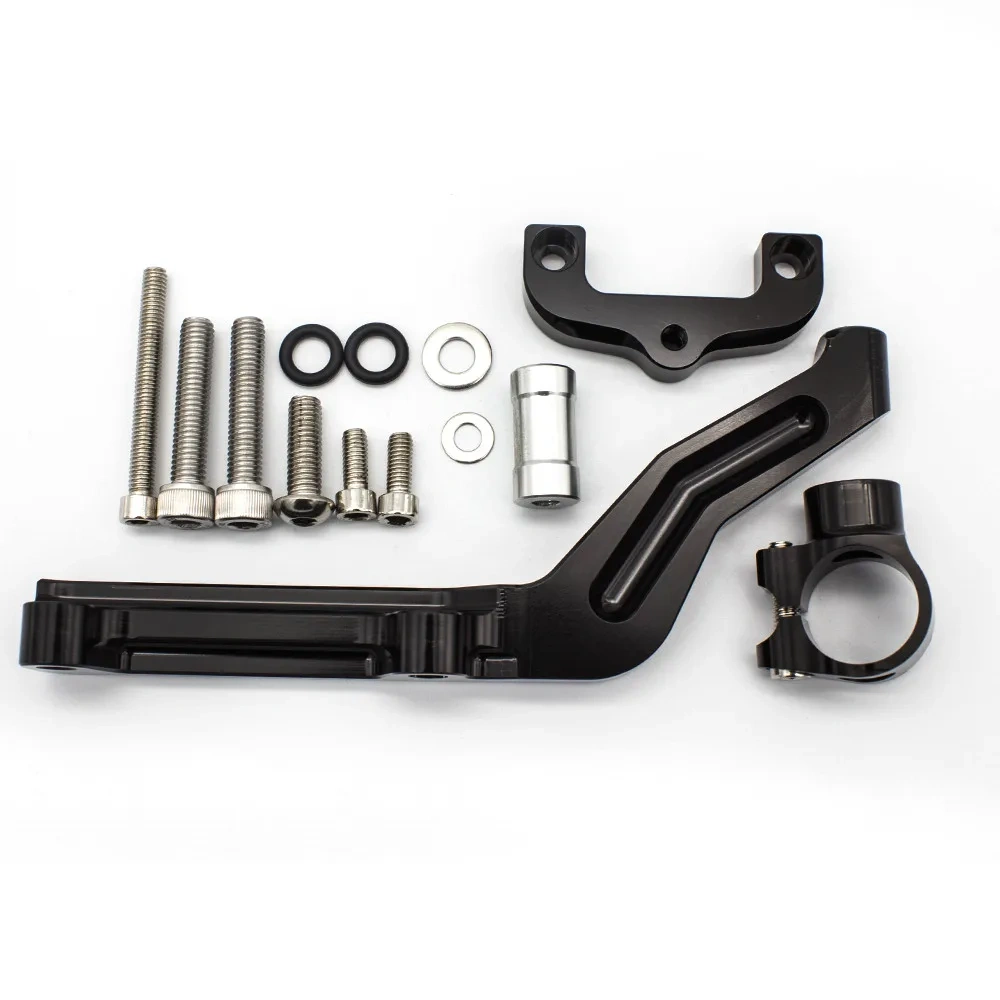 For Kawasaki Z650 Z 650 2017 2018 2019 2020 2021 2022 2023 CNC Carbon Steering Damper Stabilizer Bracket Support Mounting Kit