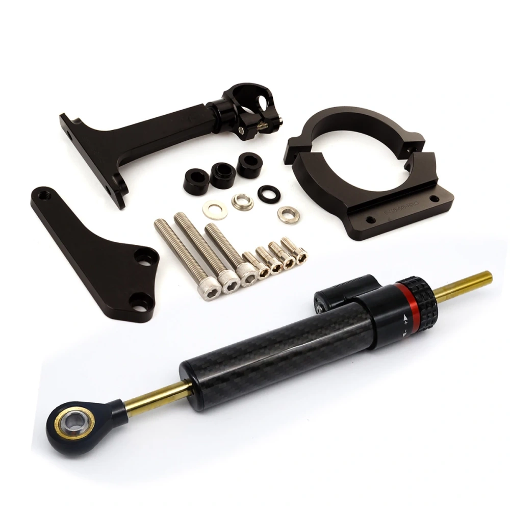 Fiber Carbon Steering Damper Stabilizer Bracket Mounting Kit For Kawasaki Ninja 650R 650 R ER6N ER6F ER-6N ER-6F 2006 2007 2008