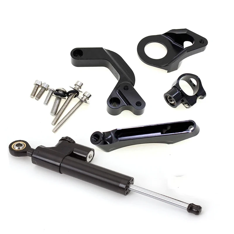 For Suzuki GSXR1000 GSXR GSX-R 1000 K9 2009-2019 Fiber Carbon Motorcycle Steering Damper Stabilizer Bracket Mounting Kit