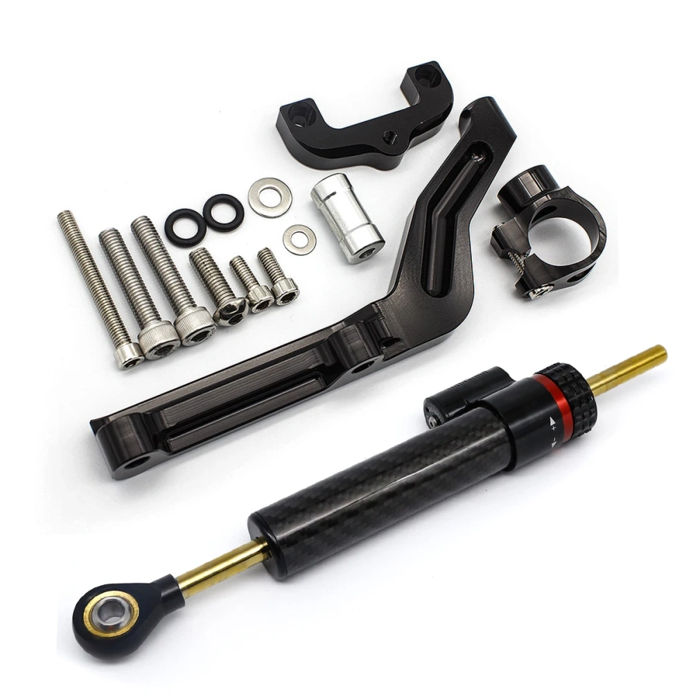For Kawasaki Z650 Z 650 2017 2018 2019 2020 2021 2022 2023 CNC Carbon Steering Damper Stabilizer Bracket Support Mounting Kit