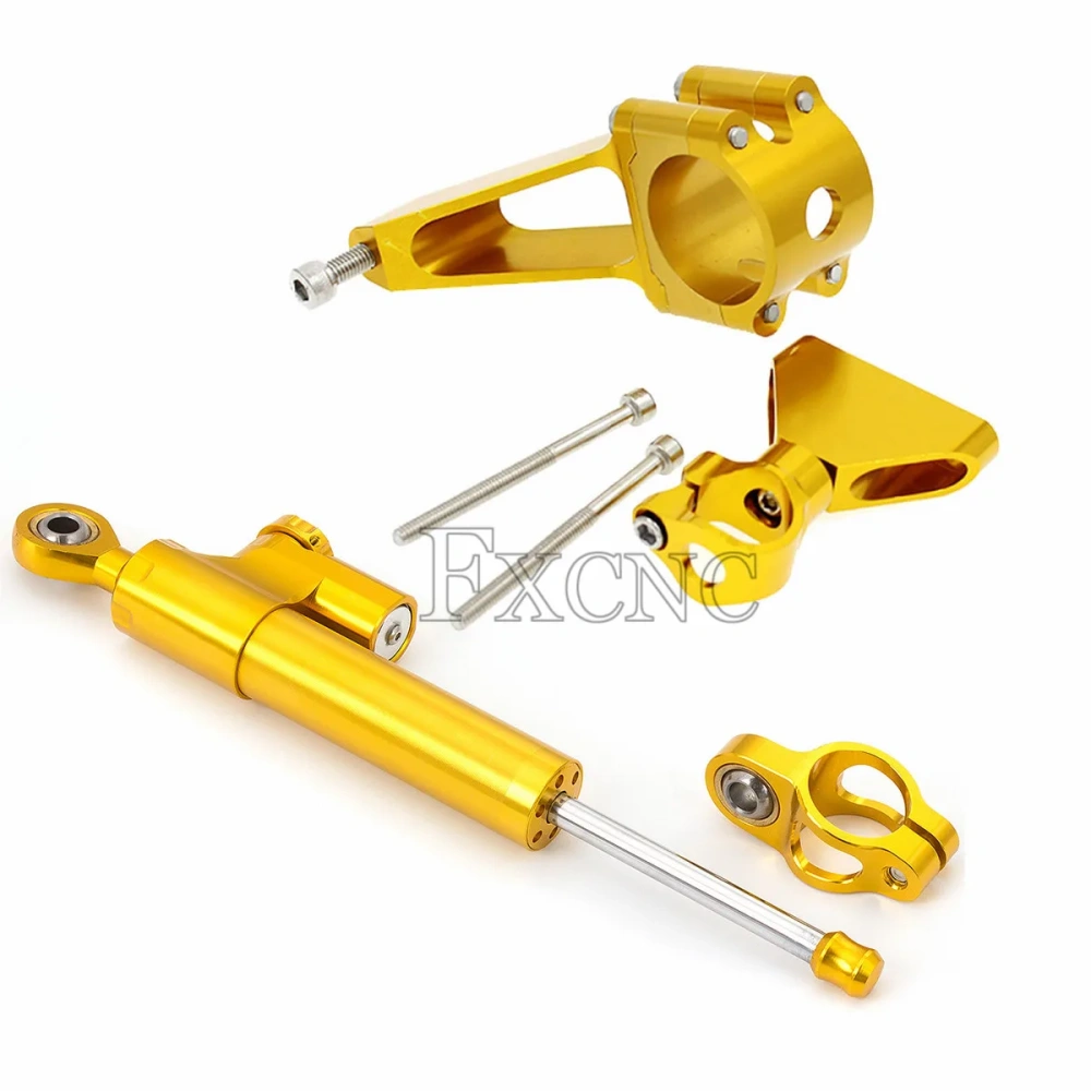 Fiber Carbon Steering Damper Stabilizer Motorcycle For HONDA CBR600 F4i CBR 600 1999-2003 Dampers Mount Bracket Support Kit